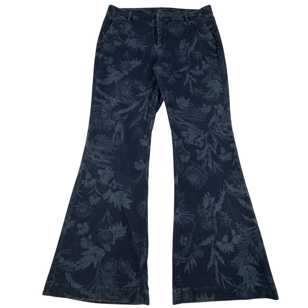 Liverpool Los Angeles Kelsey Flare Trouser Floral Print Blue Size 12/31 Whimsy